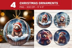 rounded christmas ornament baby bear Product Image 1