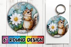 Sweet Keychain Round Design PNG, Animals Product Image 1