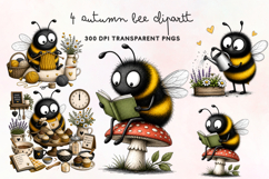 Autumn Bee Clipart PNG Product Image 1