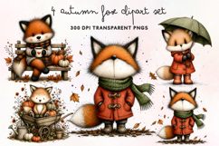 Autumn Fox Clipart PNG Product Image 1