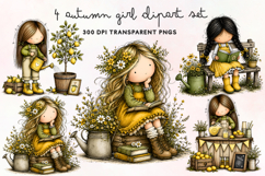Autumn Girl Clipart PNG Product Image 1