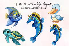 Azure Ocean Life Clipart PNG Product Image 1