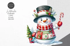 Christmas clipart, Snowman clipart, Winter sublimation Product Image 1