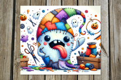 Halloween patchwork | spooky Skinny tumbler sublimation P2 Product Image 5