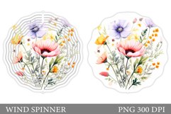 Flowers Wind Spinner Design. Wildflowers Wind Spinner Product Image 1