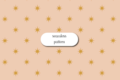 Retro Gold Star Pattern Seamless Digital Paper Background Product Image 1