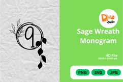 Sage Wreath Monogram Product Image 1