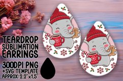 Stylish Teardrop Earrings PNG Template , Christmas Product Image 1