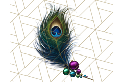 Peacock Christmas Clipart in Jewel Tones, Christmas Png Product Image 5
