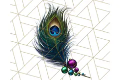 Peacock Christmas Clipart in Jewel Tones, Christmas Png Product Image 5