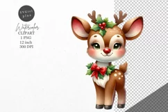 Christmas clipart, Reindeer clipart, Winter clipart Product Image 1