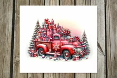 Christmas truck | Watercolor tumbler sublimation design PL2 Product Image 5