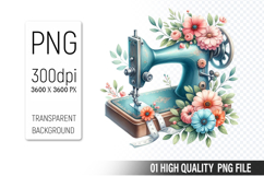 Vintage Sewing Machine Clipart PNG Bundle, High Quality PNG Product Image 7