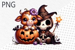 Halloween Cow Sublimation - Clipart PNG Design Product Image 1