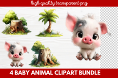 Baby Animal Clipart | Cute Nursery Wildlife PNG Illustration Product Image 1