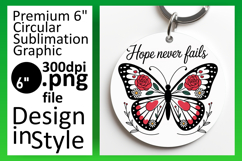 Dynamic Keychain Circle PNG Artwork , Butterfly Product Image 1