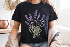 Lavender Floral PNG, Rustic Botanical Bouquet Sublimation Product Image 8