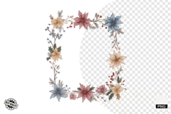 Christmas Winter Floral Borders Clipart Product Image 1