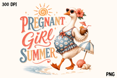 Pregnant Girl Summer Beach Mom To Be PNG Product Image 1