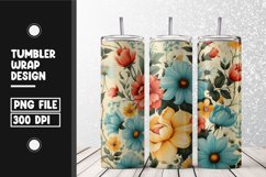 Vintage floral Tumbler Wrap | Sublimation | 20 oz Skinny Product Image 1