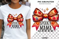 Spooky Mama Sublimation Designs, Halloween PNG for Coquette Product Image 1