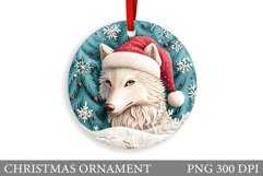 Wolf Christmas Ornament. Christmas Ornament Sublimation Product Image 1