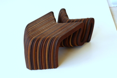 Miniature modern curled table download laser cut digital fil Product Image 9