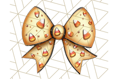 Muted Halloween Bow Clipart, Fall Ribbon PNG Autumn Hair Bow Product Image 5
