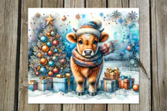 Christmas cow | 4 retro xmas Sublimation Tumbler designs Product Image 5