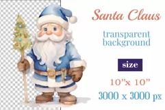 Christmas Sublimation Santa Claus Watercolor Vintage / Png Product Image 2