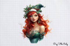 Christmas Mermaid Clipart Bundle PNG Product Image 10