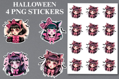 4 Halloween Witch Stickers Png | Printable Product Image 1