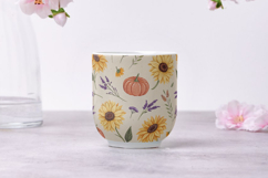 Cottagecore Sunflower Harvest Seamless Pattern, Digital Pape Product Image 9
