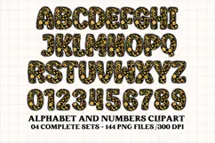 Black and Gold Alphabet png clipart, gold letters doodle Product Image 3