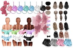 Fashionable girl with flowers clipart Product Image 6