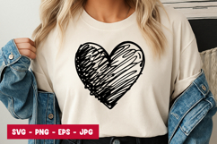 Bold Scribble Hand Drawn Heart Graphic SVG PNG Product Image 1