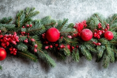 Christmas Balls Background, Christmas Berry Background Product Image 1