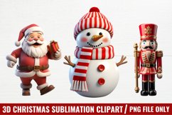 3D Christmas Sublimation Clipart Product Image 1
