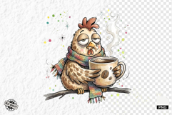 Whimsical Farm Animals Drink Coffee Clipart Product Image 1