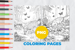 Deer in the forest Coloring Pages | Coloring book Product Image 1