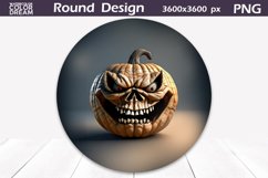 Pumpkin Halloween Design | 3D Pumpkin Faces Sublimation Product Image 1