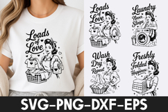 Retro Laundry Lady Vintage Design SVG Product Image 1