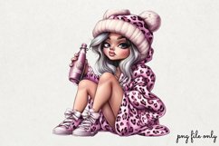 Pink leopard girl for Happy Clipart PNG Product Image 1