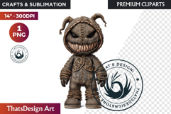 Voodoo doll Halloween Clipart, black Magic gothic witchcraft Product Image 1