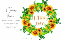 Watercolor Bouquet of Sunflowers Summer.Watercolor Clipart. Product Image 1
