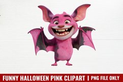 Funny Halloween Pink Clipart PNG Product Image 1