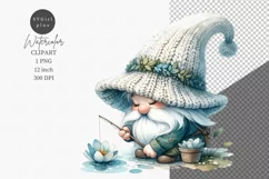 Gnome clipart, Fishing clipart, Fathers Day Product Image 1