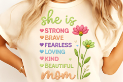 Mother's Day PNG, Faux Yarn She is Mom PNG, Boho Mama Floral Product Image 5