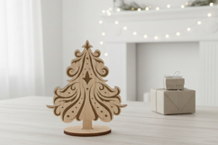 Wooden Christmas tree. CHRISTMAS Laser Cut Files Engraved. Product Image 7