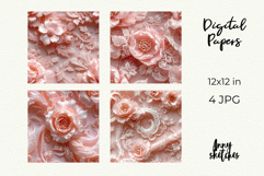 Coquette Lace Valentine Digital Paper Kit Rococo Patterns Product Image 2